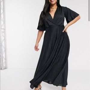 ASOS black curve kimono dress